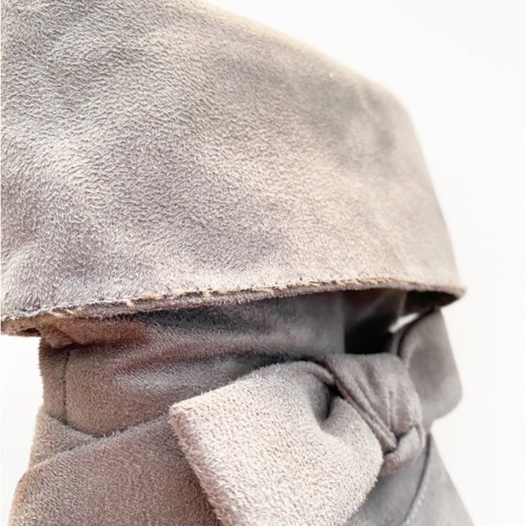 APT 9 Dede Gray Faux Suede Bow Tie Ankle Heeled Boots - Picture 11 of 11